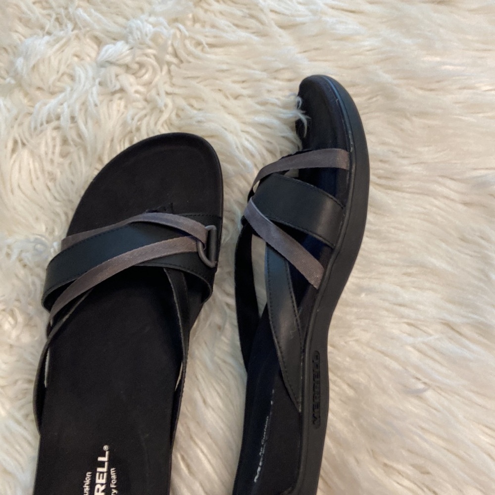 Merrell AirCushion Memory Foam sandals size 11 BNWOT black and gray color - Picture 15 of 16